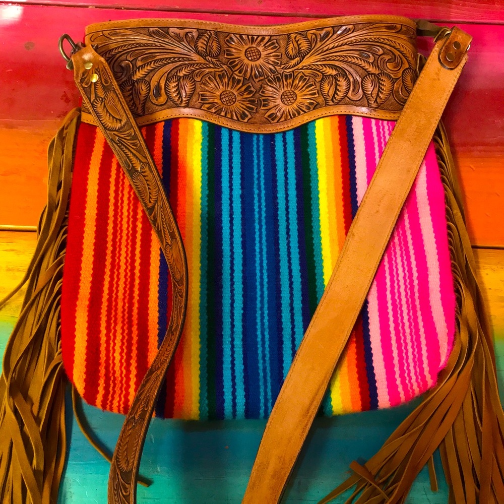 American Darling serape blanket crossbody big bag